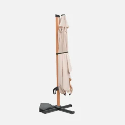 Rechthoekige parasol 3x4m, mast met houtlook