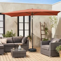 Rechthoekige parasol 2x3m met centrale mast