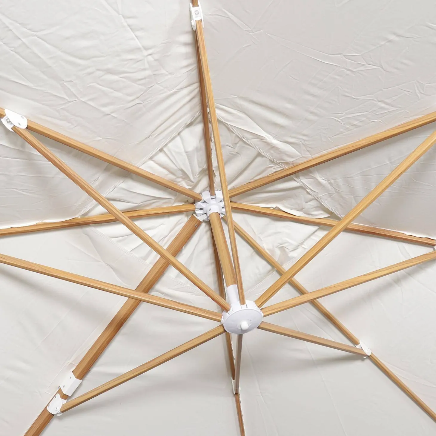 Rechthoekige parasol 3x4m, paal met houteffect