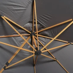 Rechthoekige parasol 3x4m, paal met houteffect