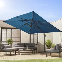Rechthoekige parasol 3x4m + verzwaarde tegels 50x50cm