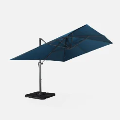 Rechthoekige parasol 3x4m + verzwaarde tegels 50x50cm
