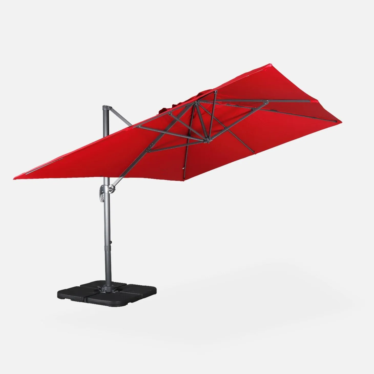 Rechthoekige parasol 3x4m + verzwaarde tegels 50x50cm