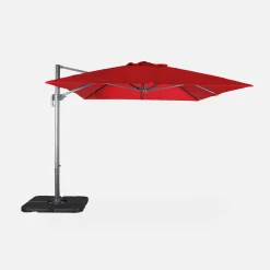 Rechthoekige parasol 3x4m + verzwaarde tegels 50x50cm