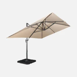 Rechthoekige parasol 3x4m + verzwaarde tegels 50x50cm