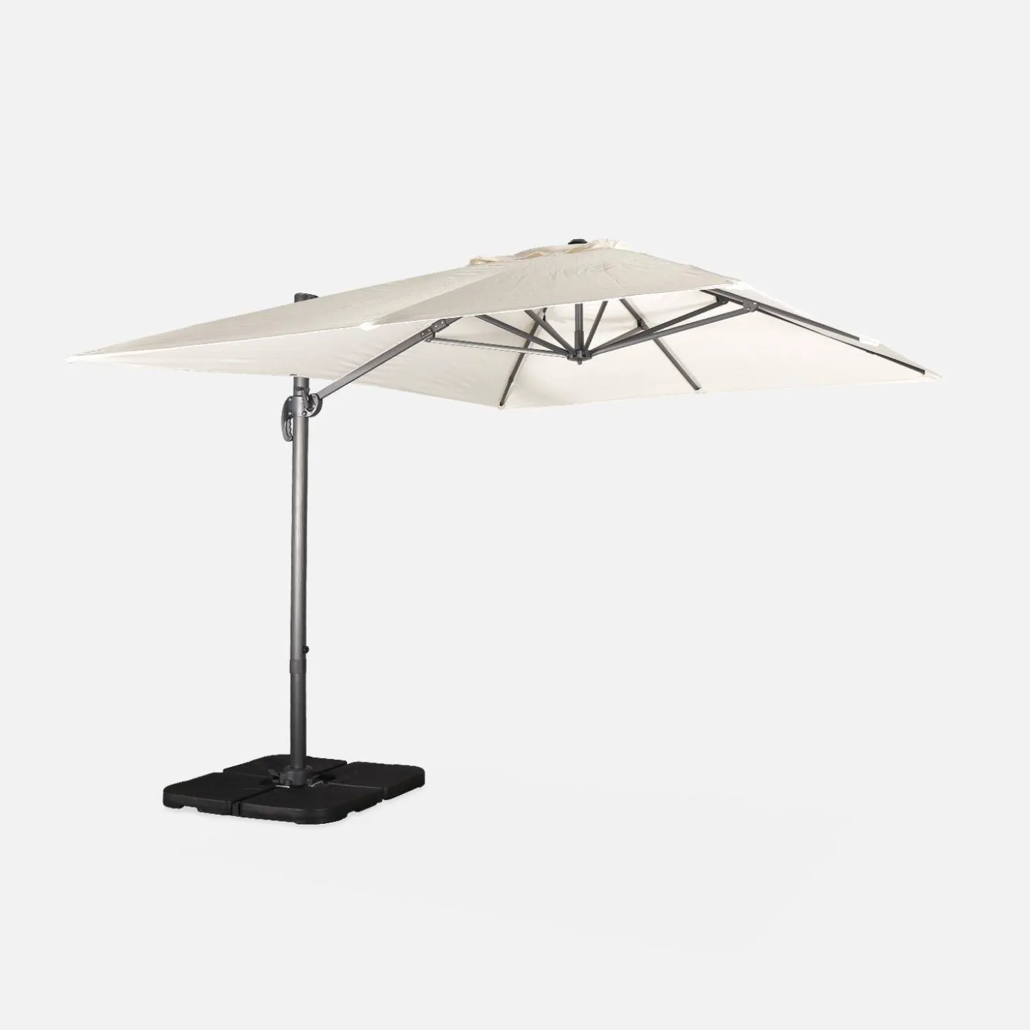 Rechthoekige parasol 3x4m + verzwaarde tegels 50x50cm