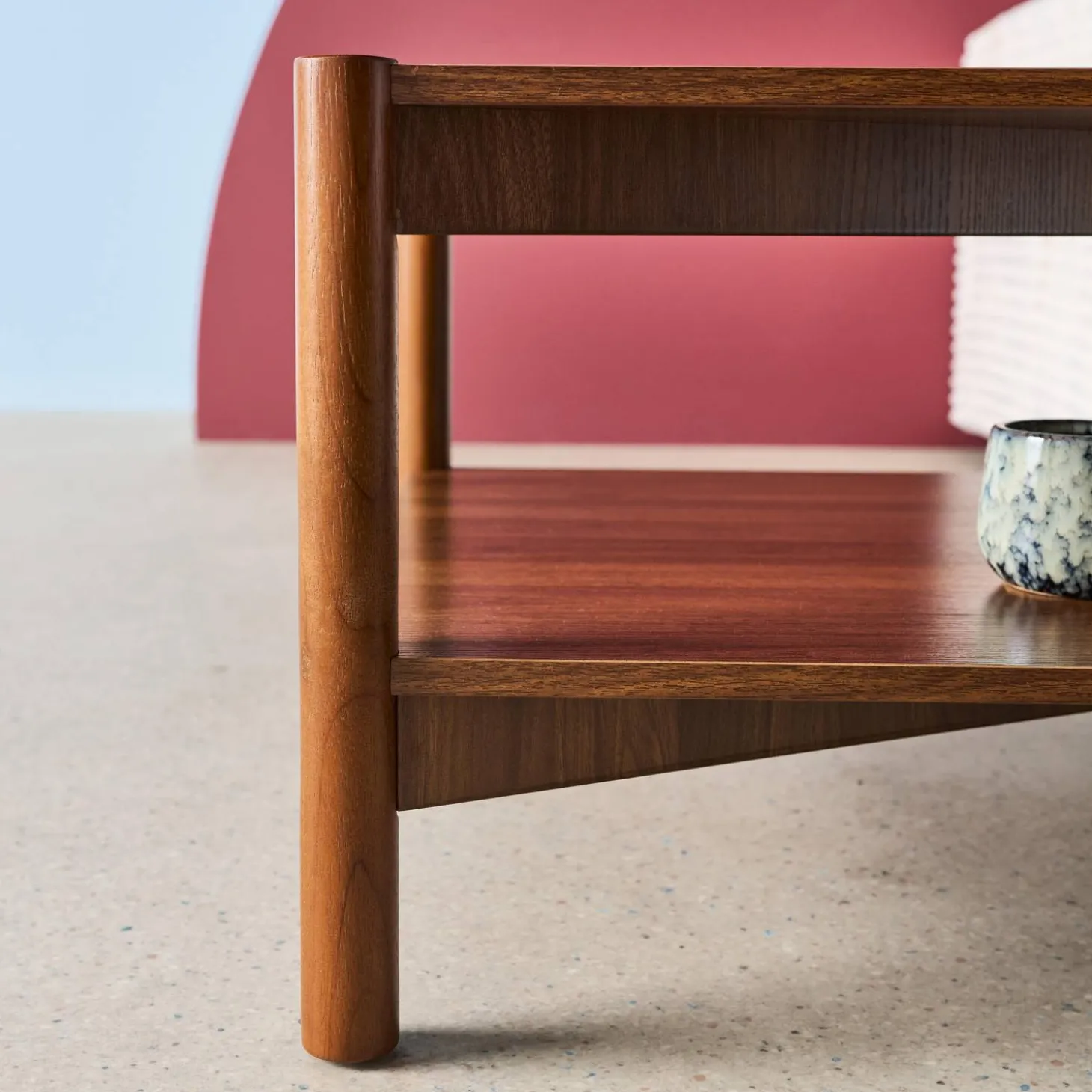 Rechthoekige salontafel dubbel tafelblad houteffect