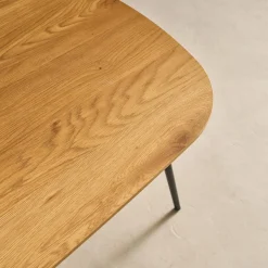 Rechthoekige salontafel eikeneffect met zwarte metalen poten