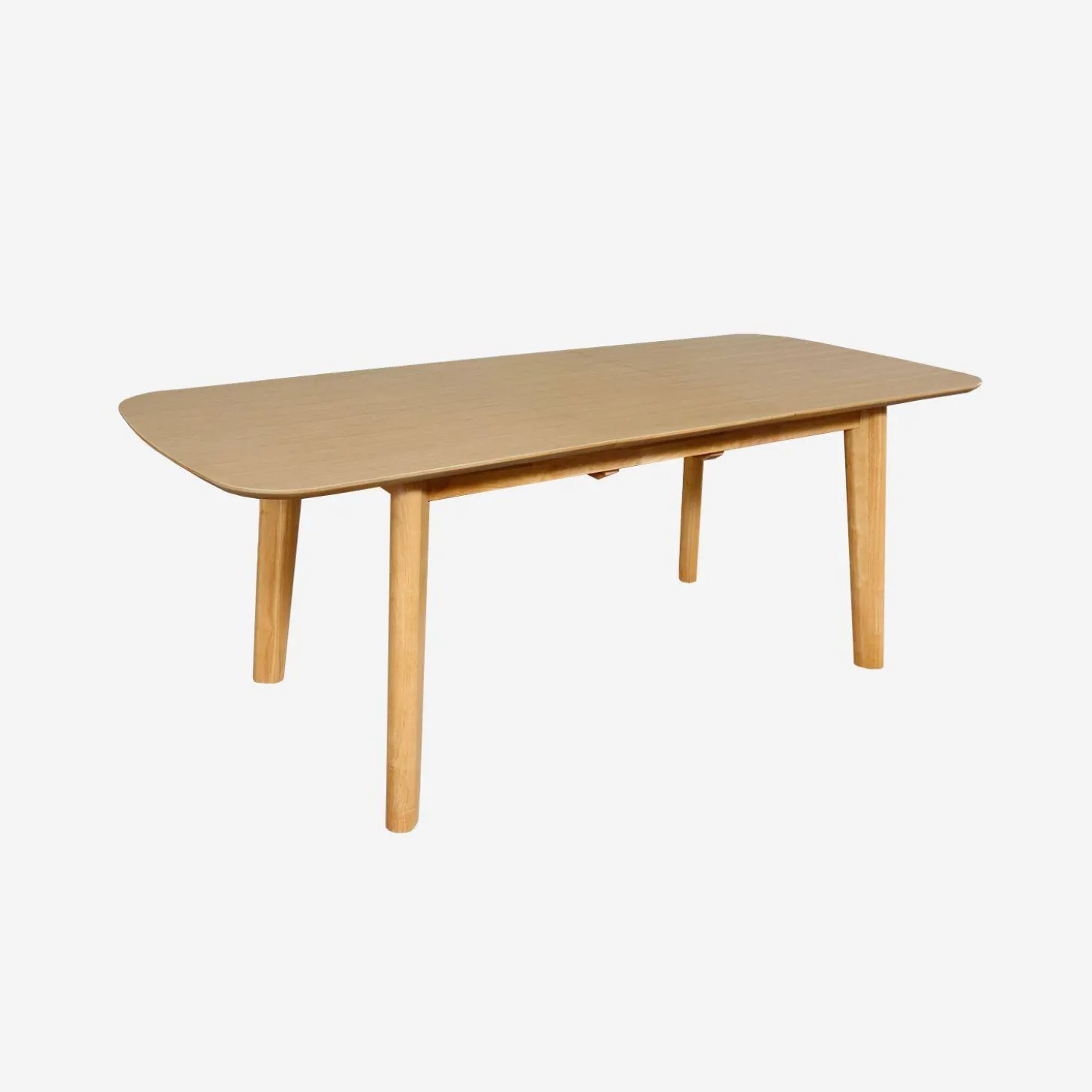 Rechthoekige uitschuifbare eettafel 160 - 210cm, eiken en metaalfineer