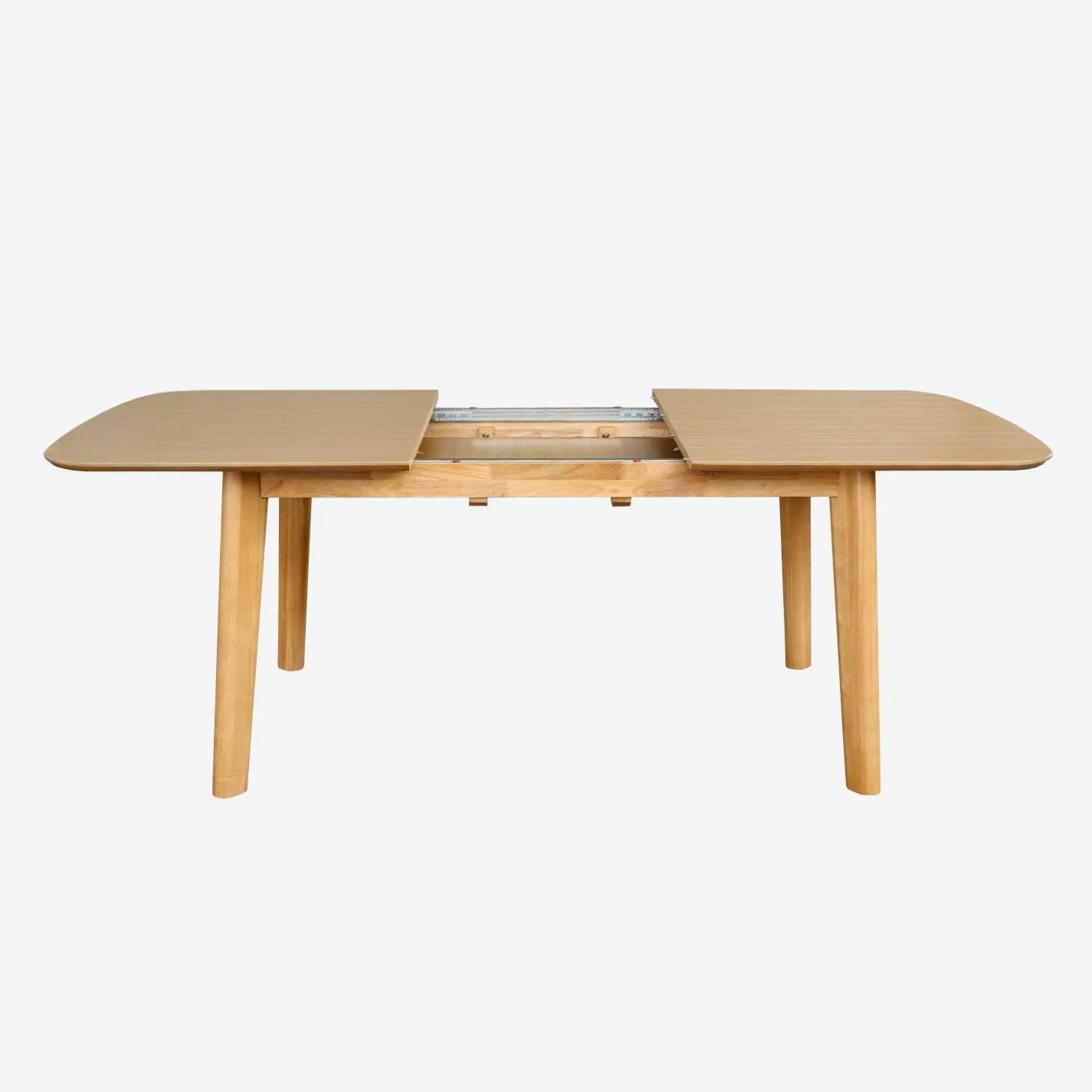 Rechthoekige uitschuifbare eettafel 160 - 210cm, eiken en metaalfineer