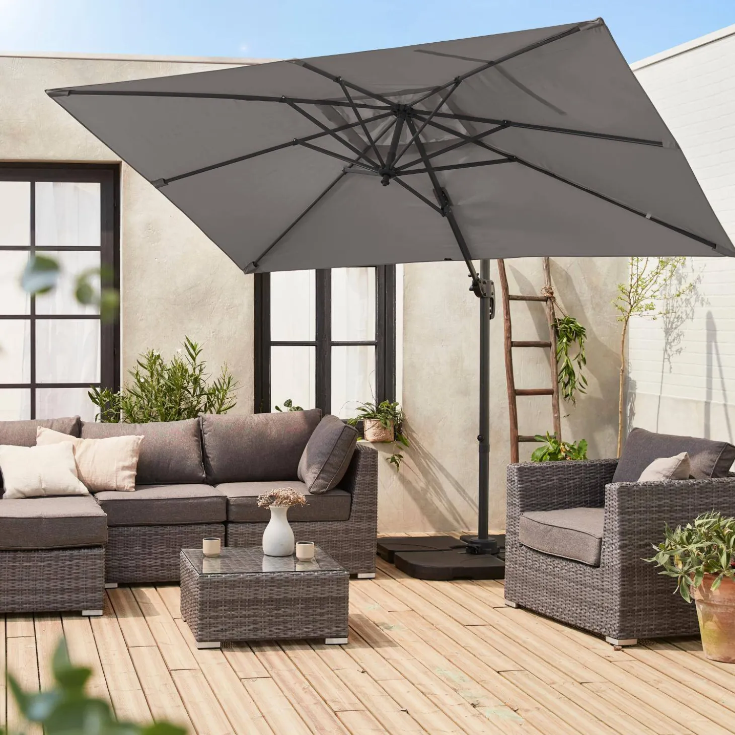 Rechthoekige zweefparasol 2x3m
