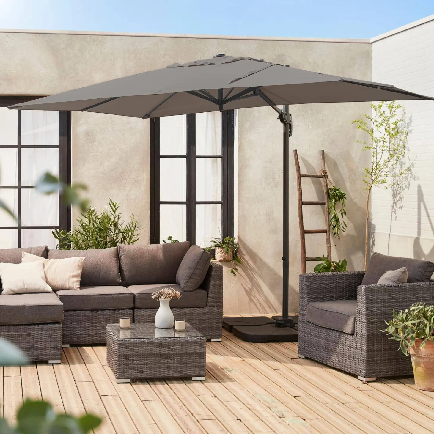 Rechthoekige zweefparasol 2x3m