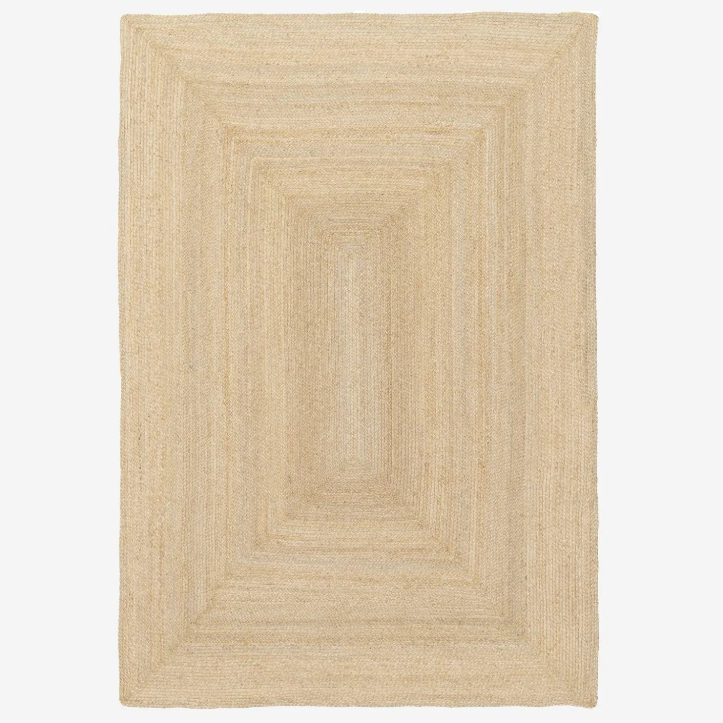Rechthoekig jute binnentapijt, natuurlijk
