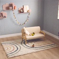 Regenboog kindertapijt voor binnen, crème en veelkleurig