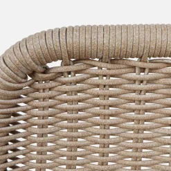 Relaxfauteuil met voetenbank van aluminium en koorden