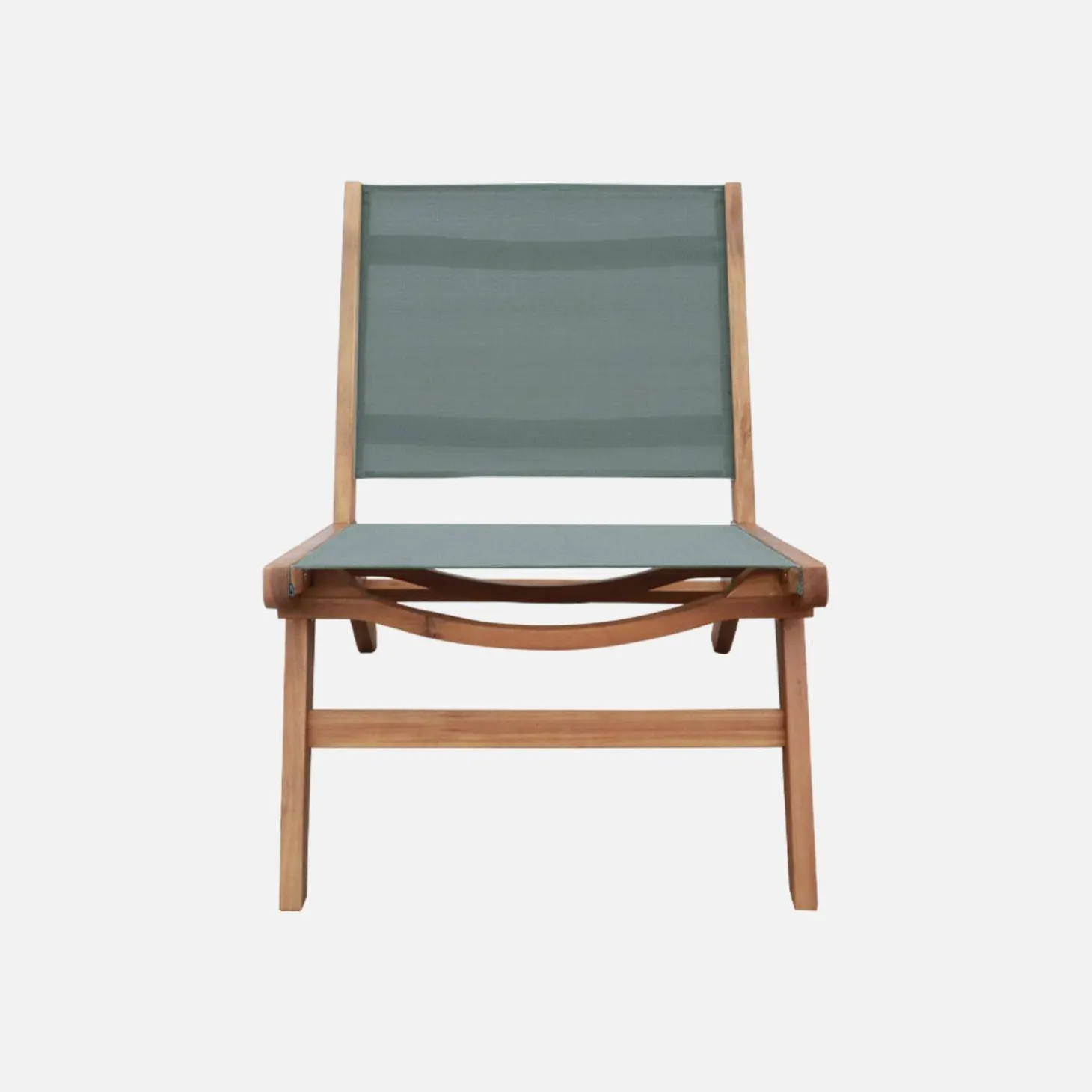 Relaxstoelen van acaciahout en textileen (set van 2)