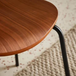 Retro stapelstoel, hout en multiplex (set van 4)