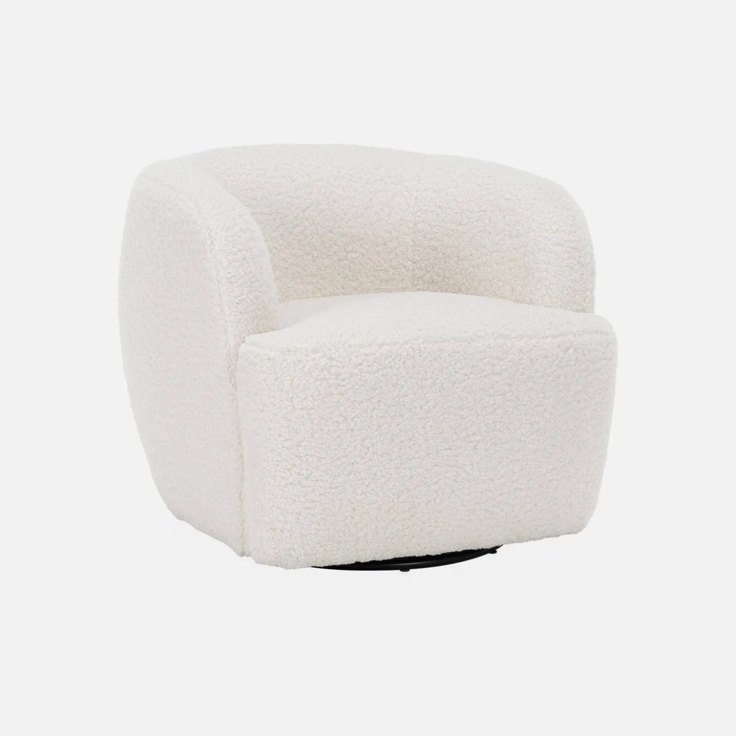 Ronde draaifauteuil in boucléstof, B 79,5 x D 77,5 x H 67cm