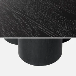 Ronde eettafel van rubberhout en eikenfineer voor 4 personen
