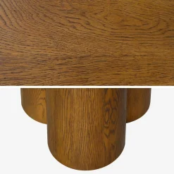 Ronde eettafel van rubberhout en eikenfineer voor 4 personen