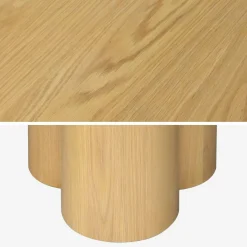 Ronde eettafel van rubberhout en eikenfineer voor 4 personen