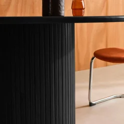 Ronde eettafel van rubberhout en eikenfineer 4 plaatsen