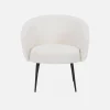 Ronde fauteuil in boucléstof, B 74 x D 72 x H 80,5cm