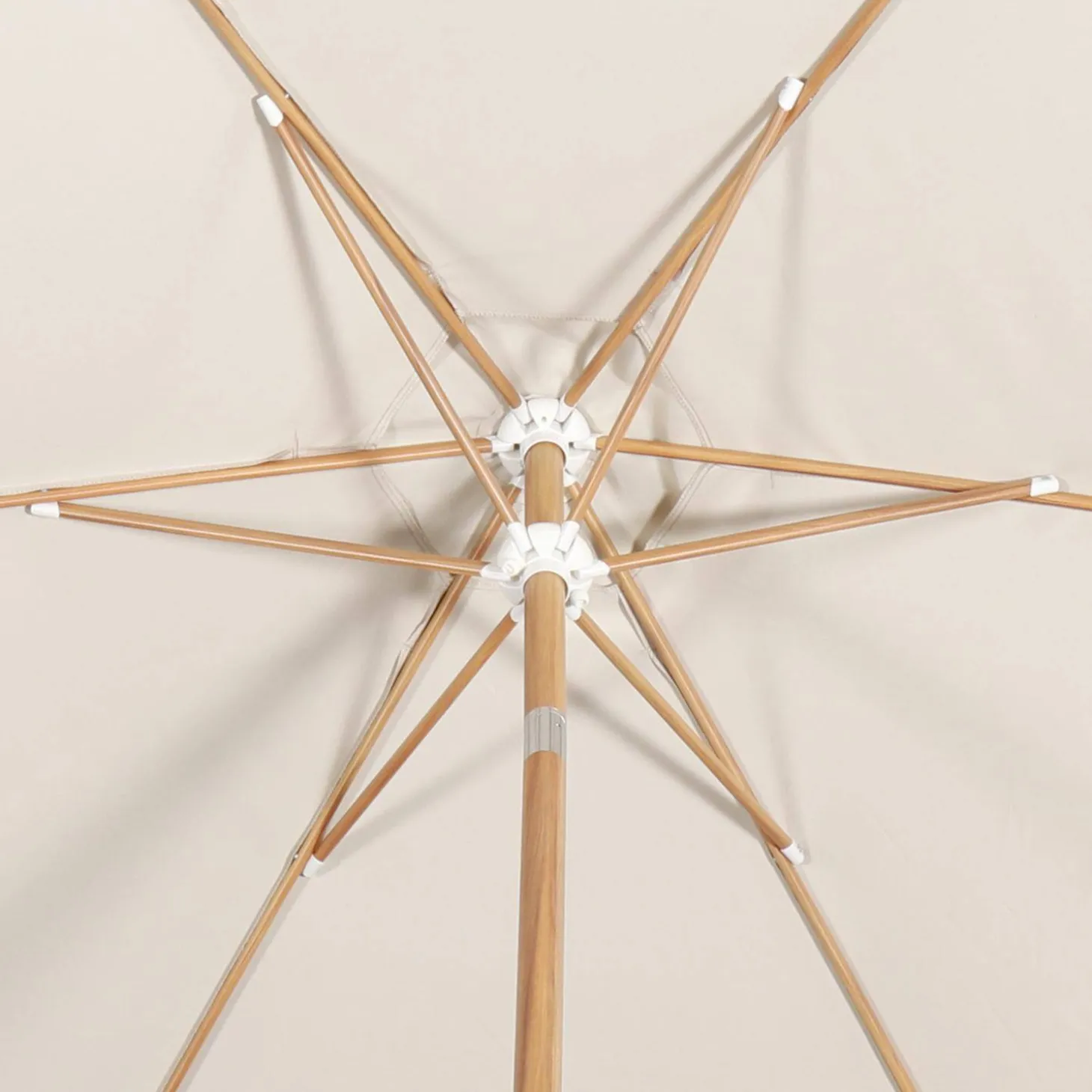 Ronde parasol 3m centrale mast met houteffect