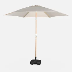 Ronde parasol 3m centrale mast met houteffect