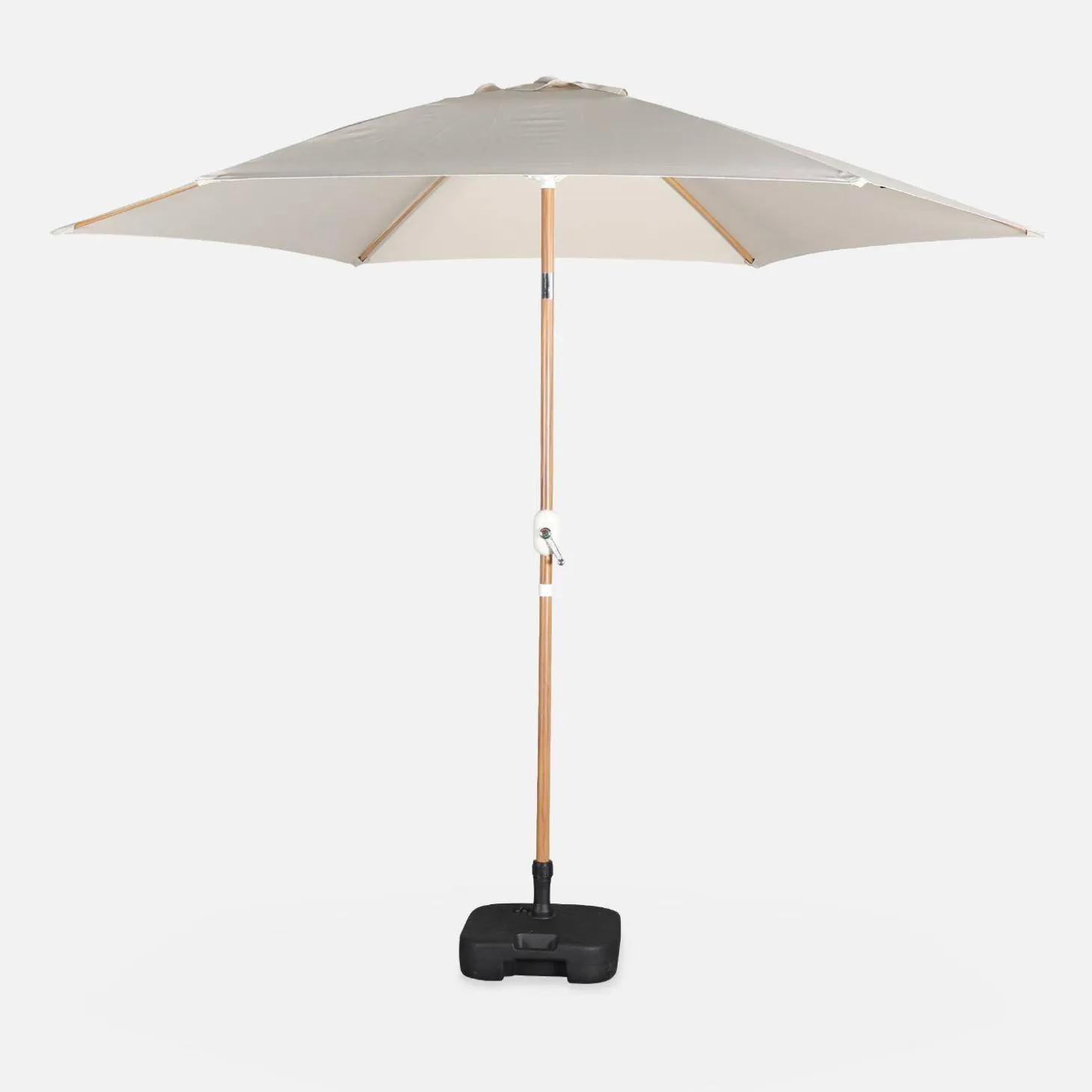 Ronde parasol 3m centrale mast met houteffect