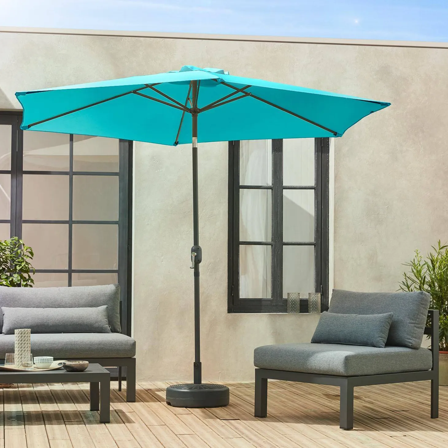 Ronde parasol 3m met centrale mast