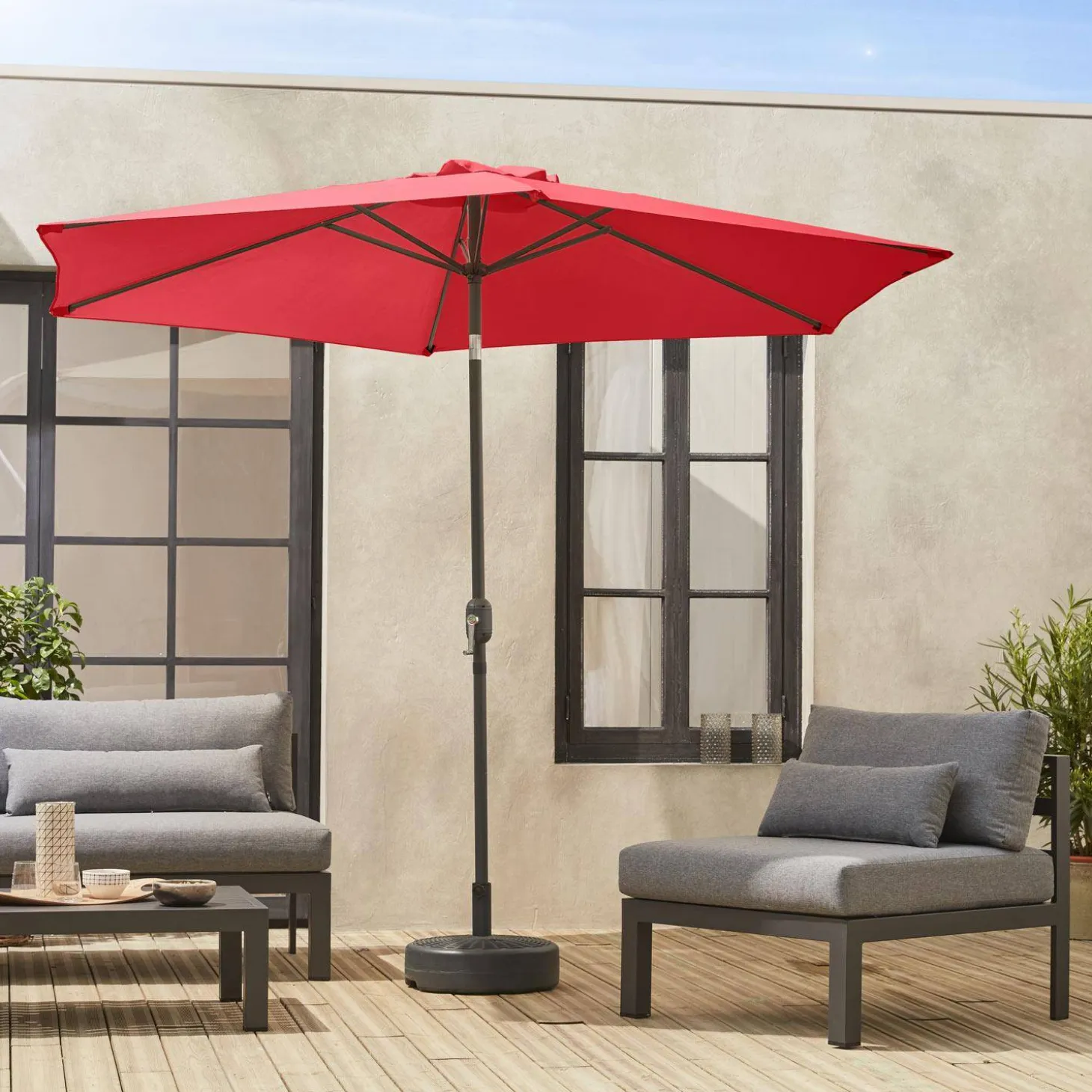 Ronde parasol 3m met centrale mast