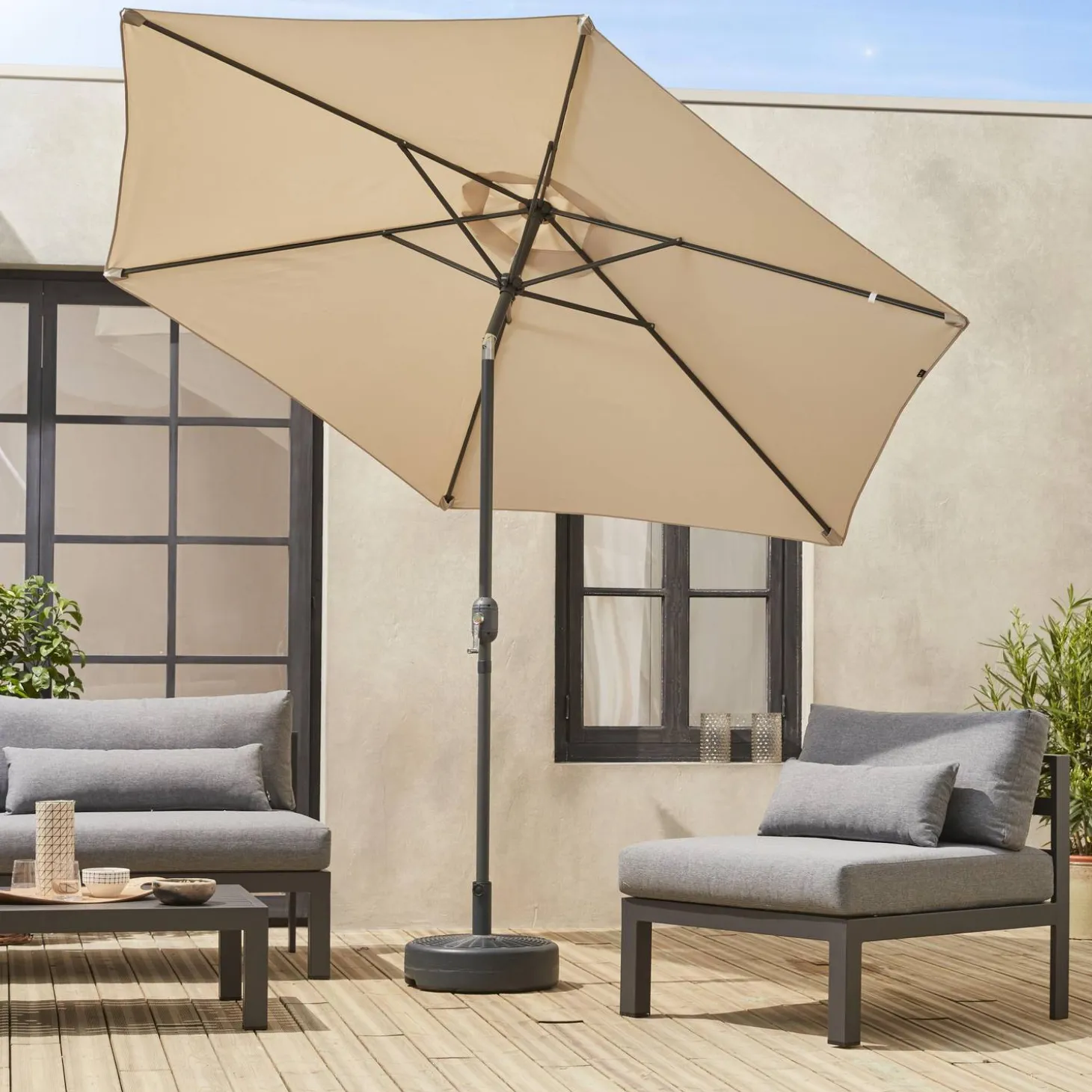 Ronde parasol 3m met centrale mast