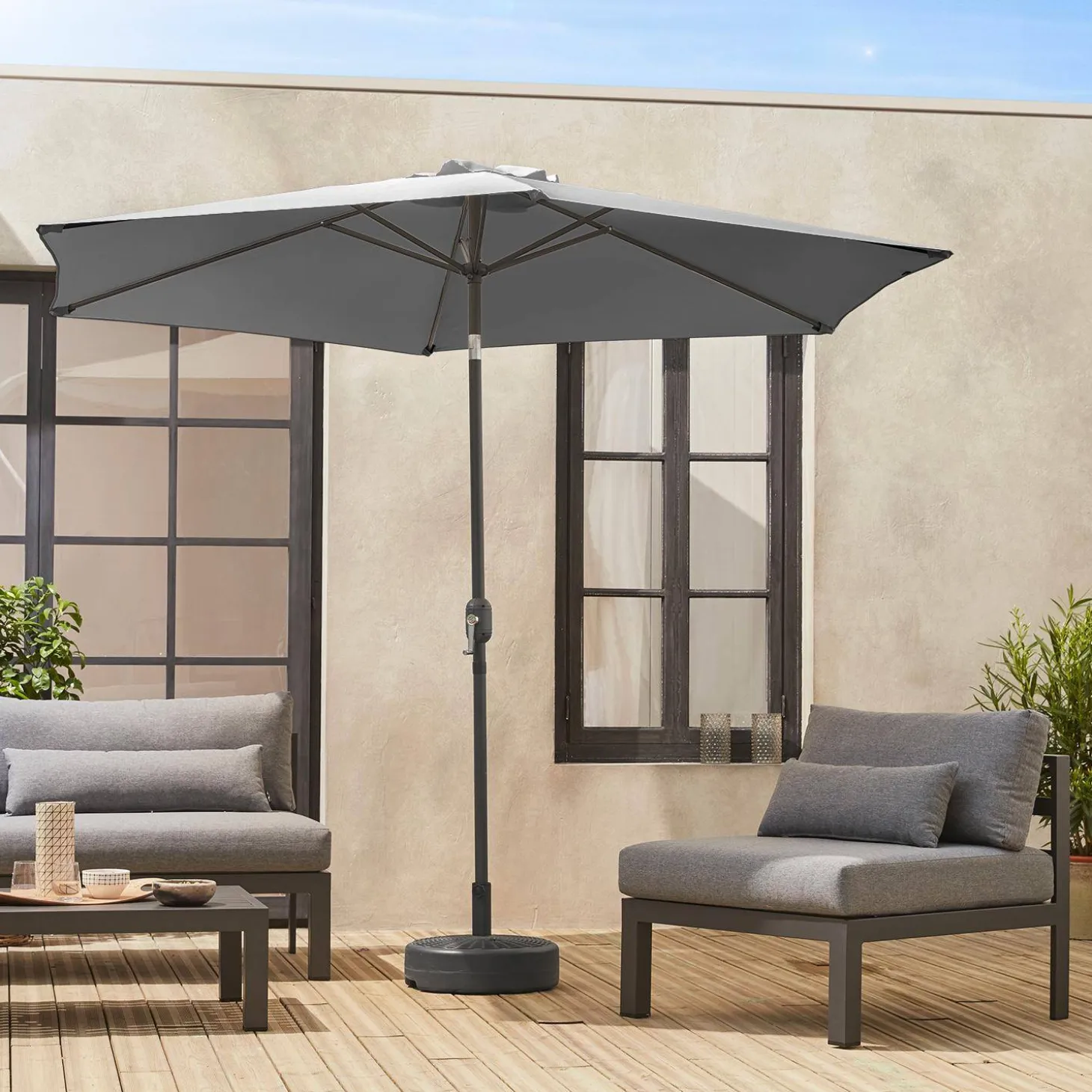Ronde parasol 3m met centrale mast