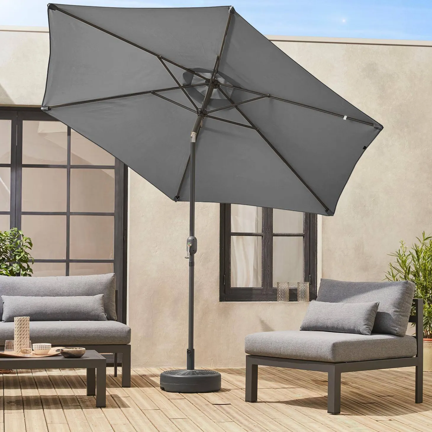 Ronde parasol 3m met centrale mast