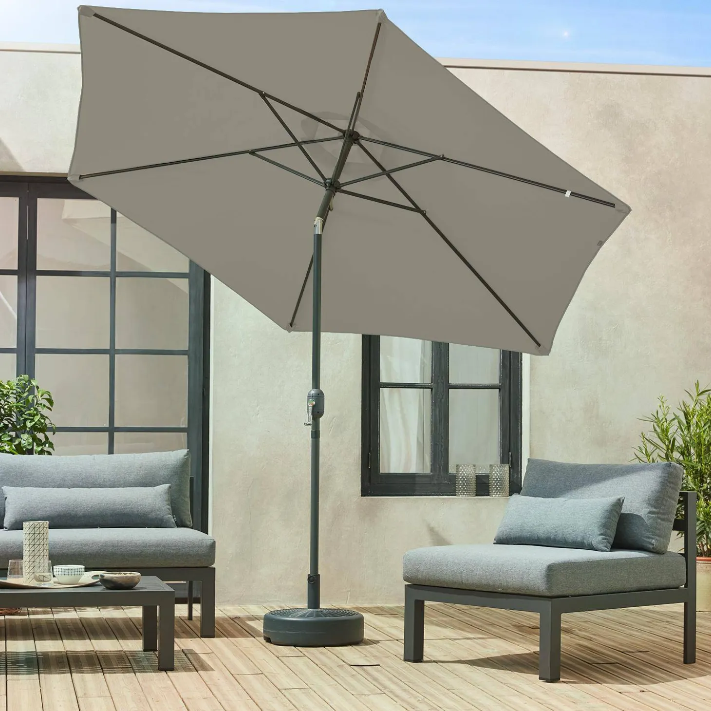 Ronde parasol 3m met centrale mast