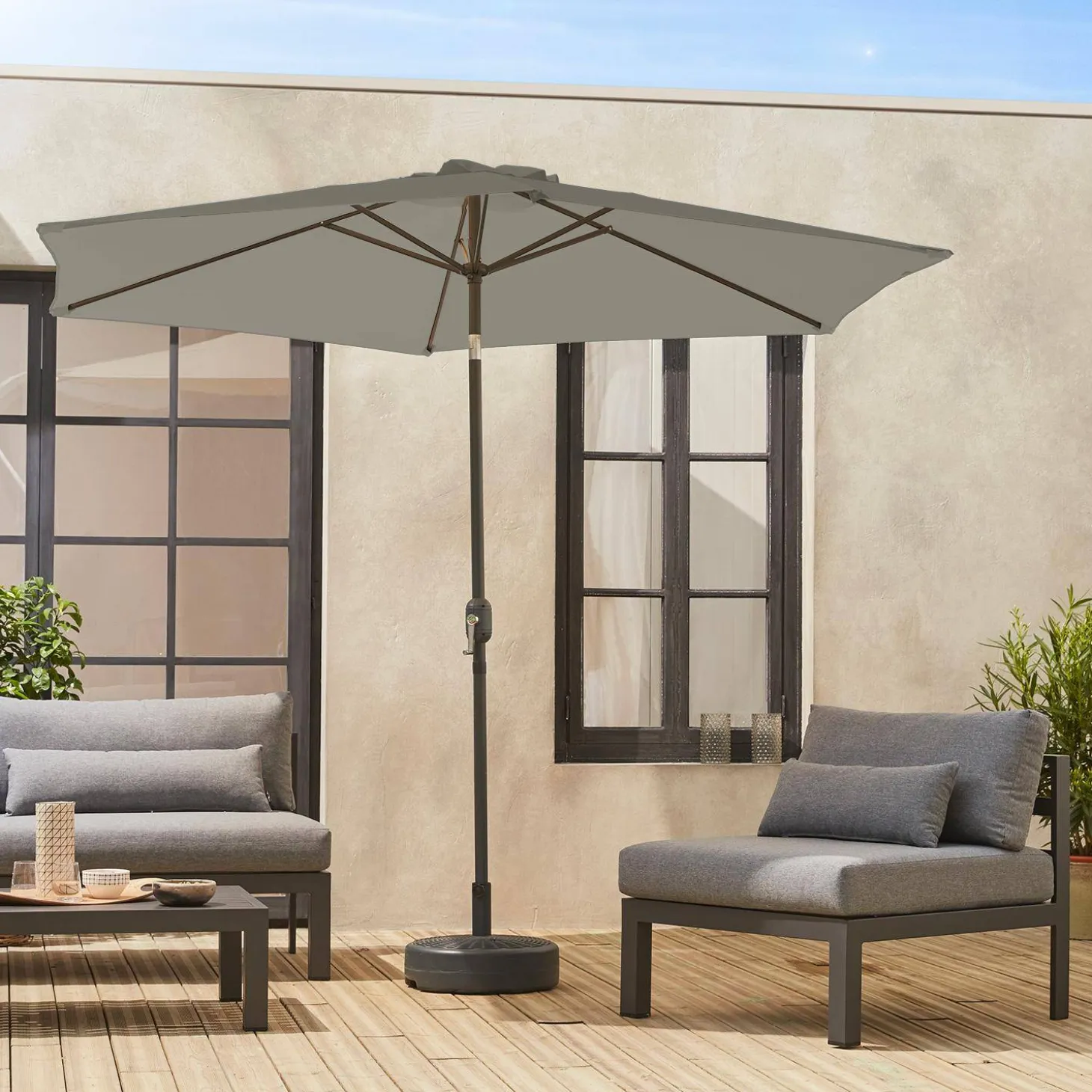 Ronde parasol 3m met centrale mast