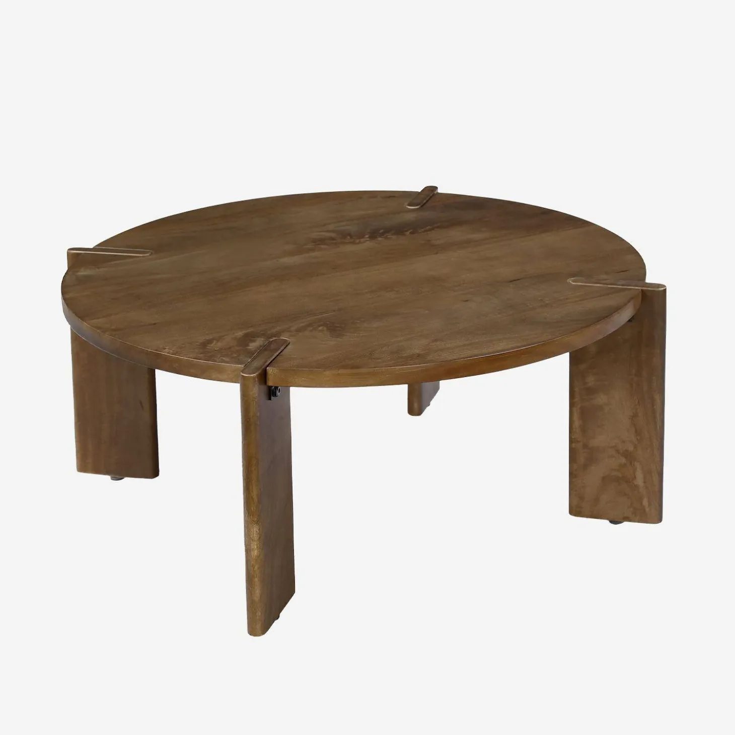 Ronde salontafel in massief hout 80cm