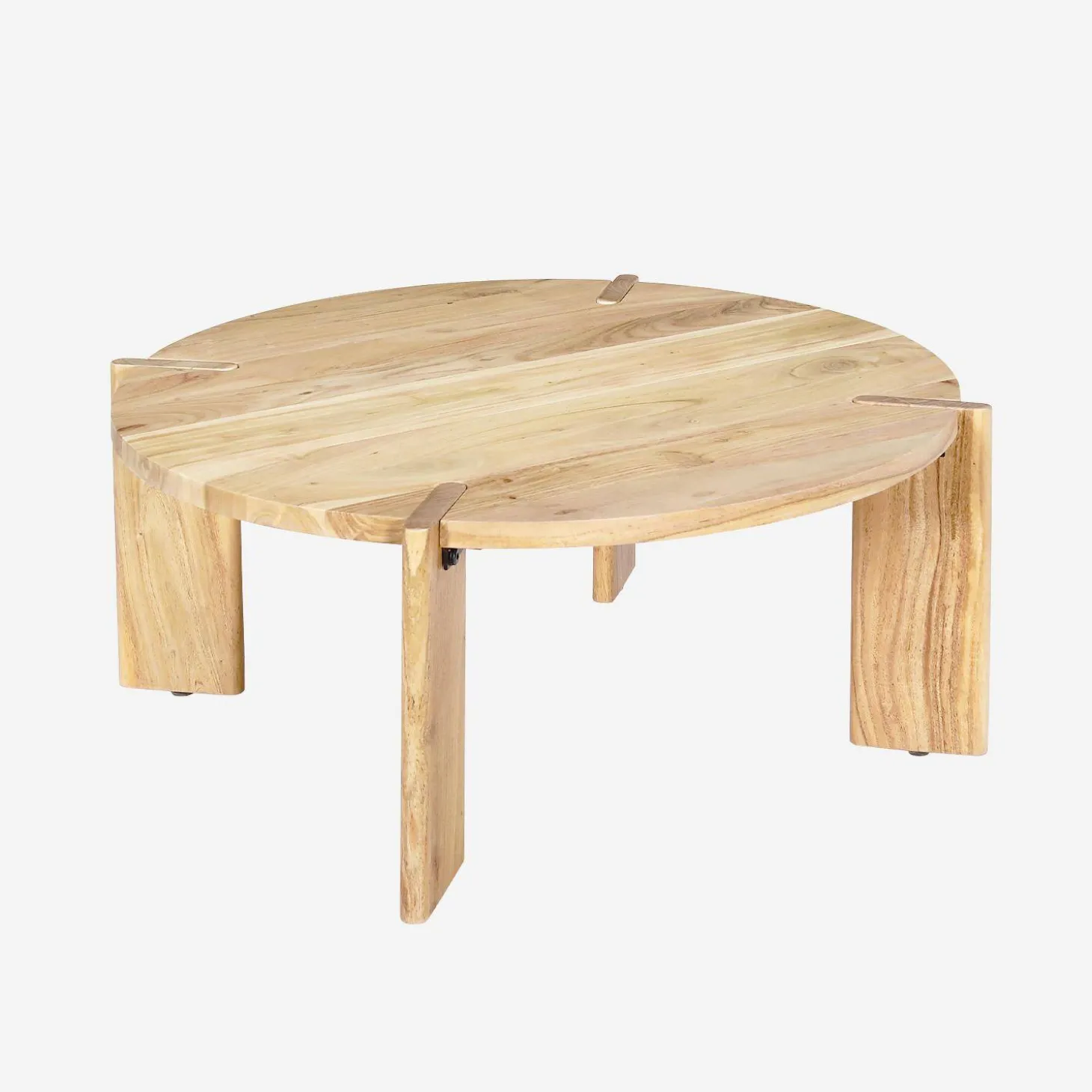 Ronde salontafel in massief hout 80cm
