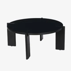 Ronde salontafel in massief hout 80cm