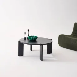 Ronde salontafel in massief hout 80cm