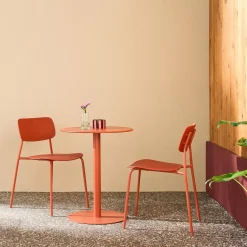 Ronde tuintafel + 2 stoelen staal