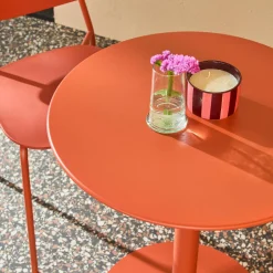 Ronde tuintafel + 2 stoelen staal