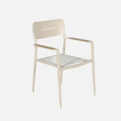 Ronde tuintafel van aluminium en glas met 6 stoelen