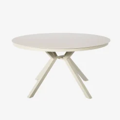 Ronde tuintafel van aluminium en glas met 6 stoelen