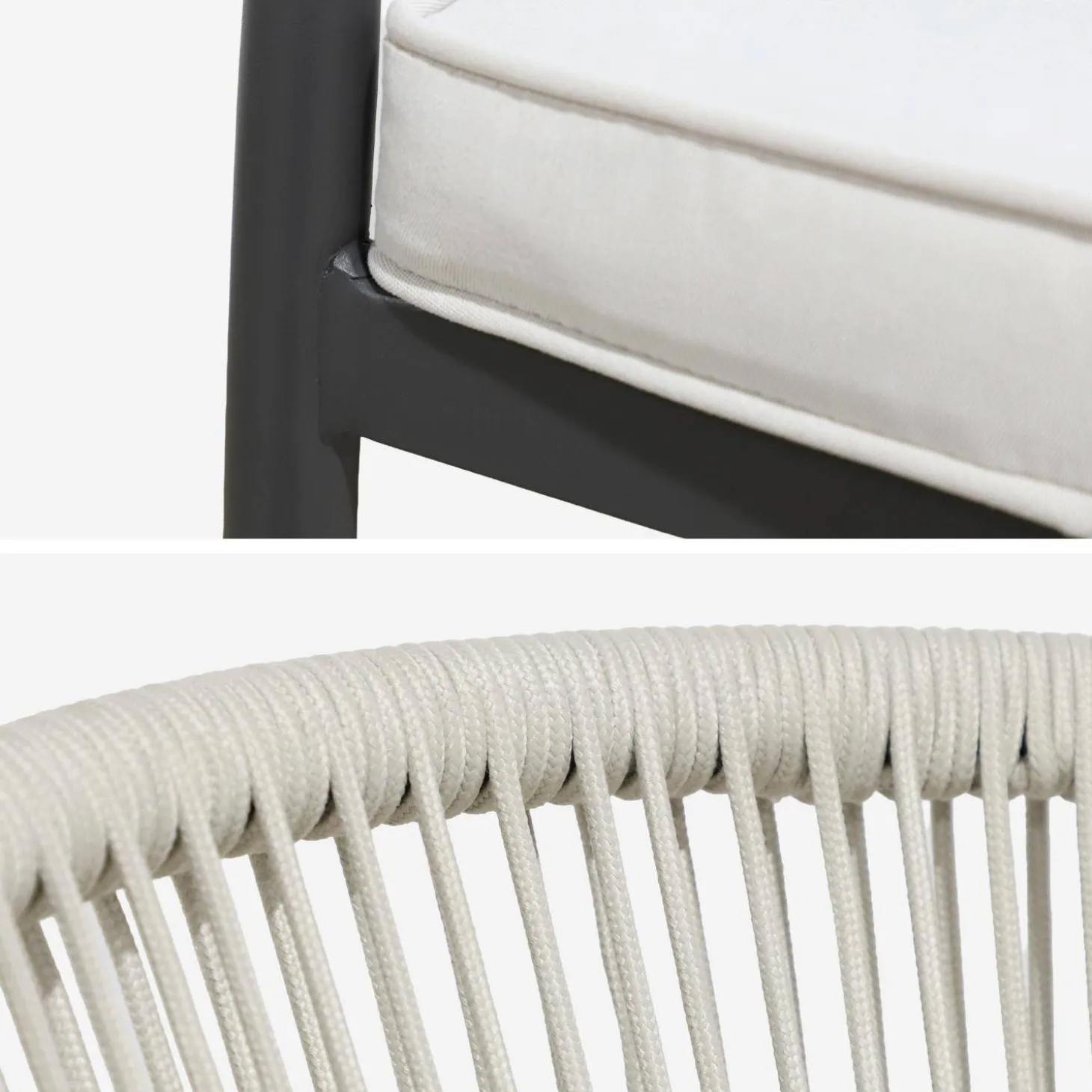 Ronde tuintafel van aluminium en glas met 6 stoelen