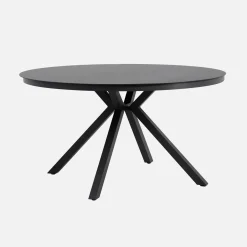 Ronde tuintafel van aluminium en glas met 6 stoelen
