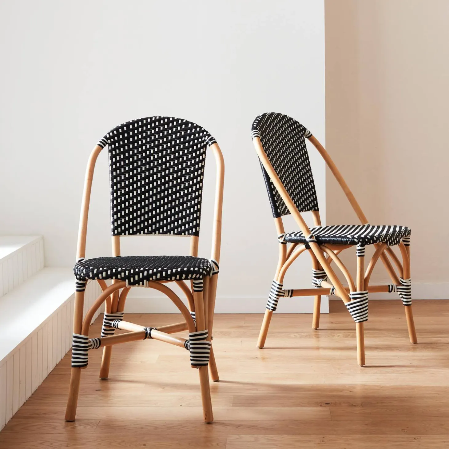 Rotan en poly rotan bistrostoel (set van 2)