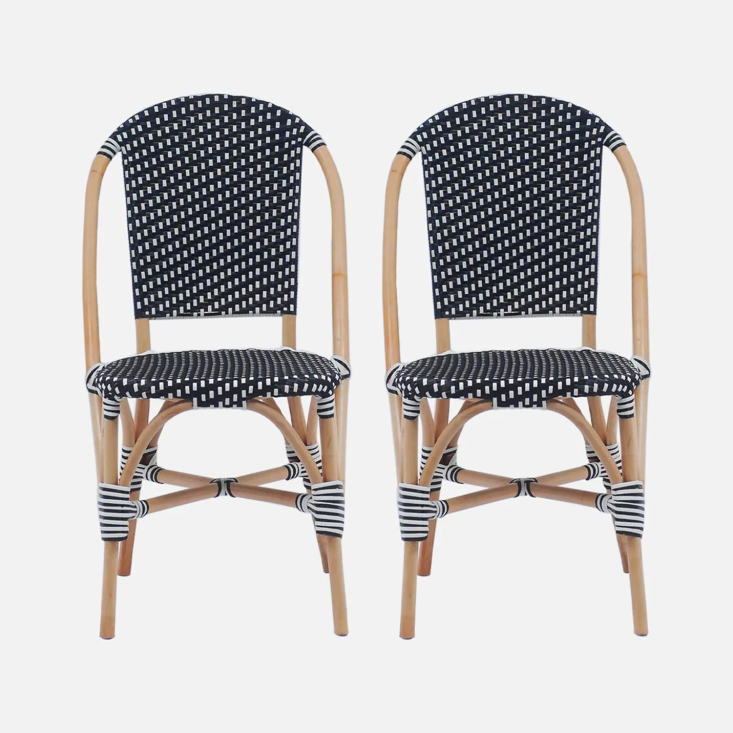 Rotan en poly rotan bistrostoel (set van 2)