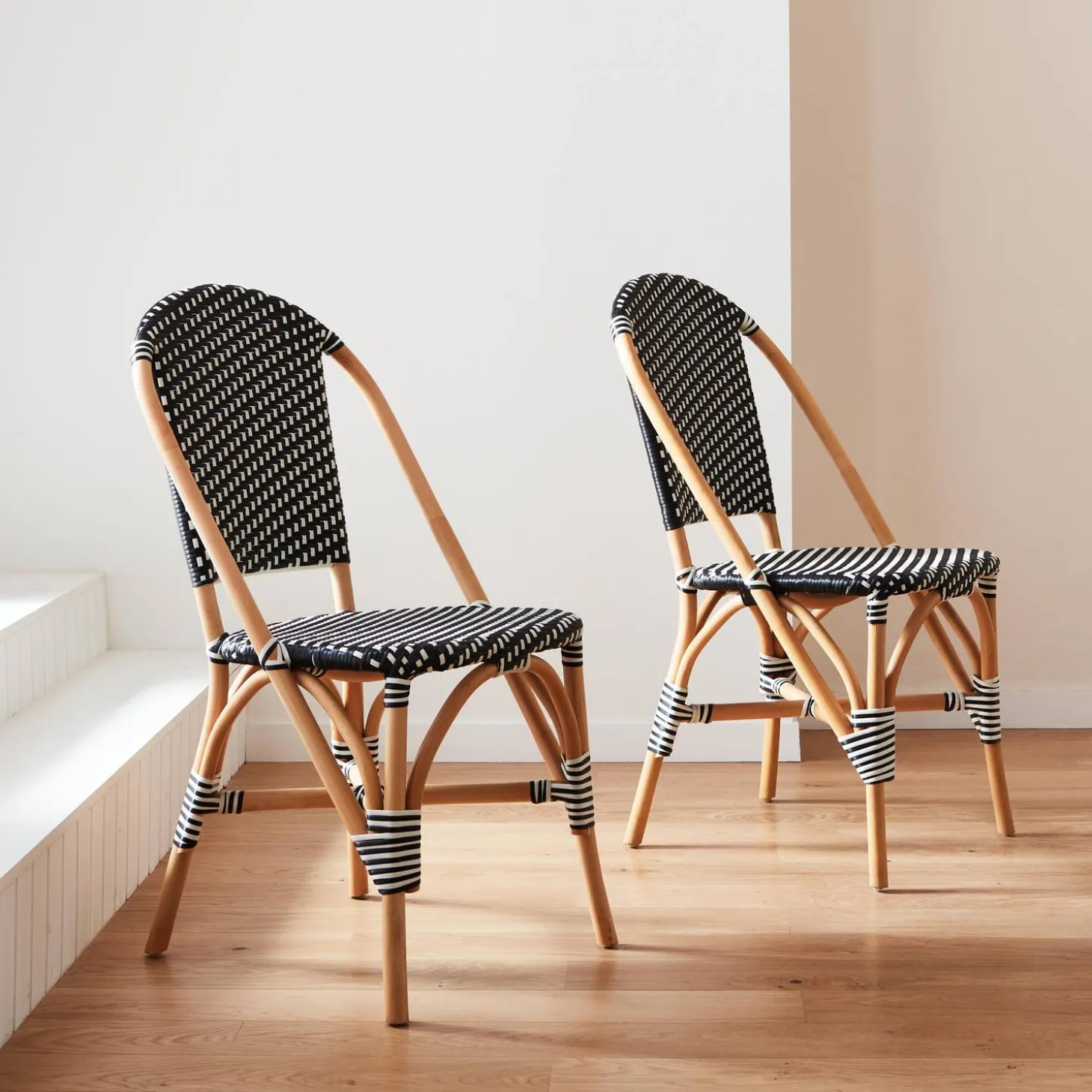 Rotan en poly rotan bistrostoel (set van 2)